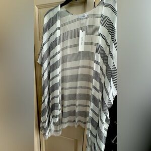 Calvin Klein swim cover up - black and white stripe